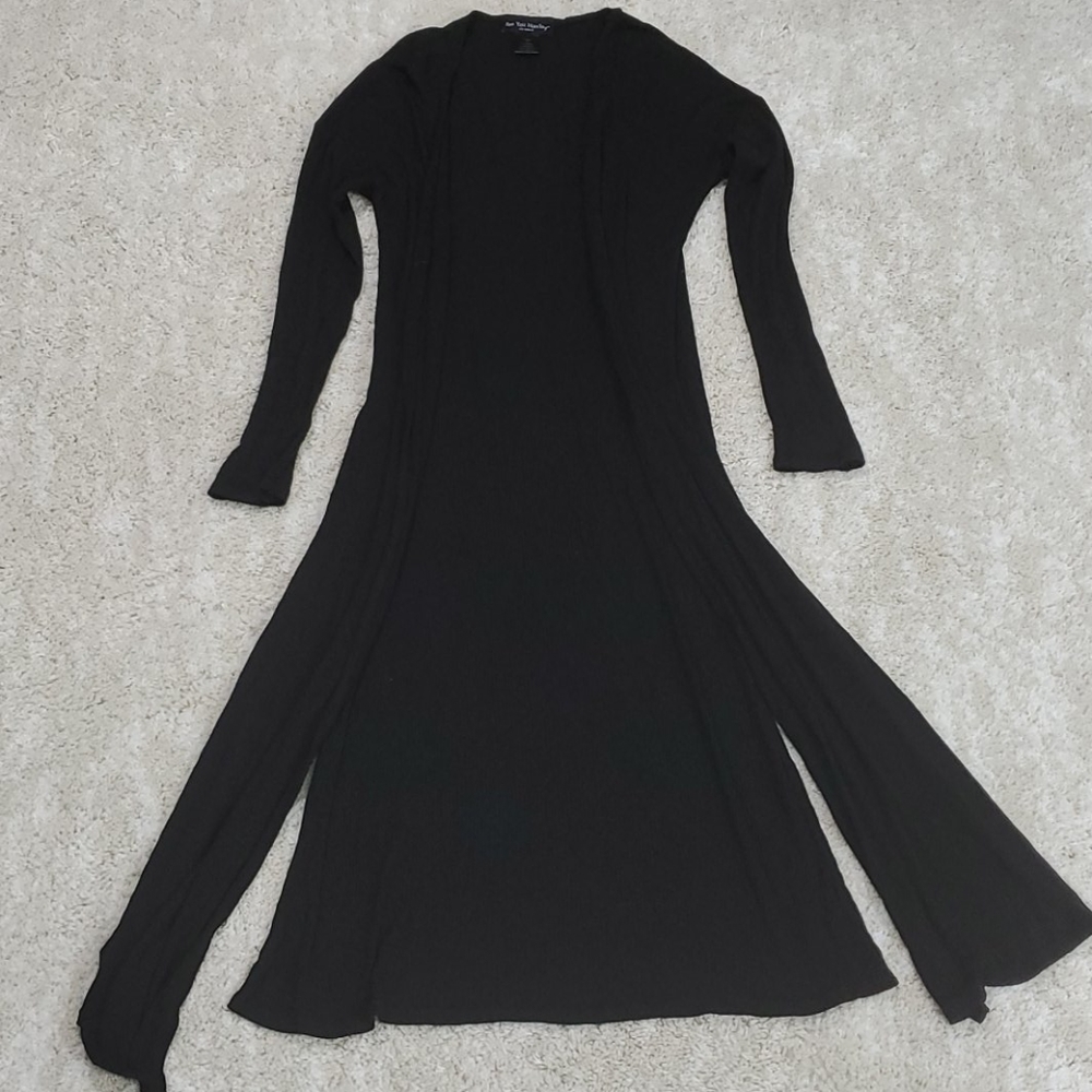 Long black duster sweater